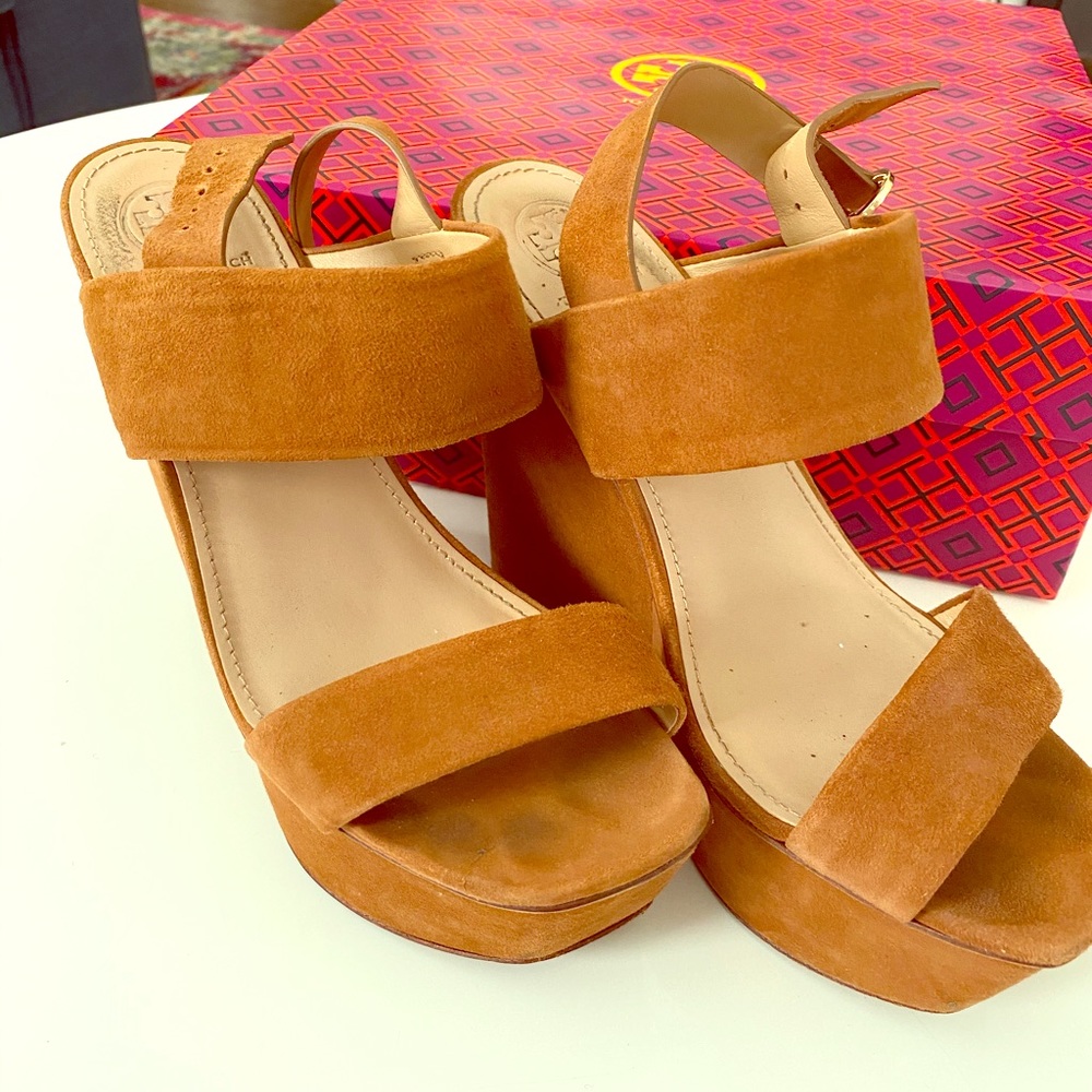 Tory Burch Loretta 120MM Platform Wedge-new cuoio